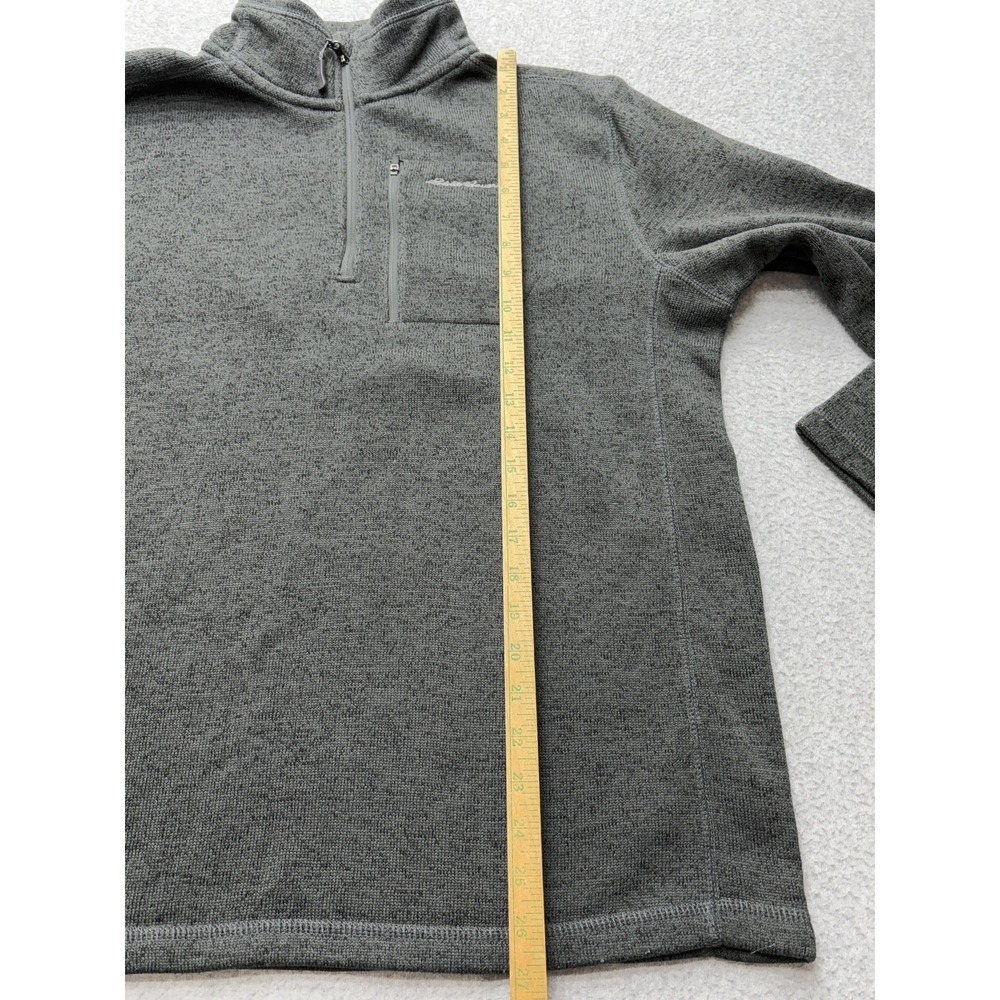 Eddie Bauer Pullover Mens Large Gray 1/4 Zip Fleece Mock Neck Hiking Sweater - Picture 7 of 12